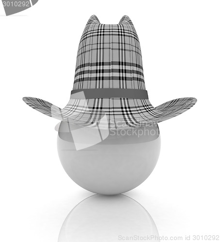 Image of 3d hats on white ball. Sapport icon