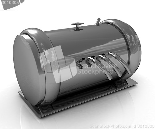 Image of Abstract chrome metal pressure vessel