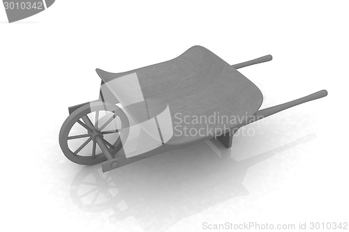 Image of wooden wheelbarrow