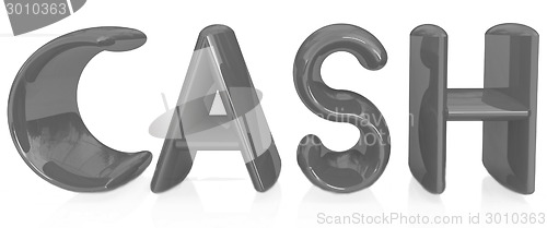 Image of 3d illustration of text 'cash'