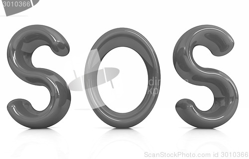 Image of 3d red text "sos"