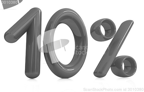 Image of 3d red "10" - ten percent