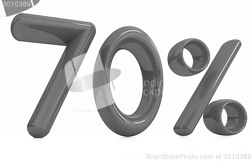 Image of 3d red "70" - Seventy percent