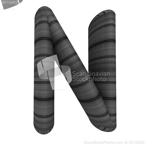 Image of Wooden Alphabet. Letter "N" on a white