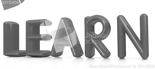 Image of 3d red text "learn"