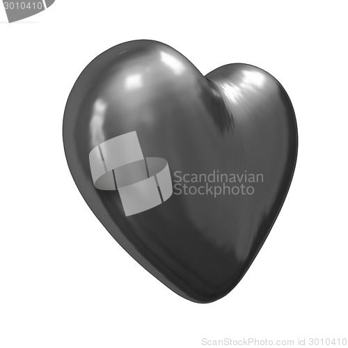 Image of 3d glossy metall heart