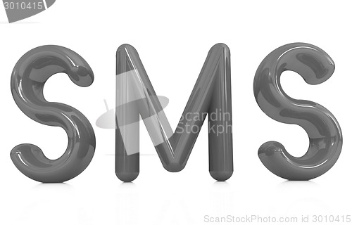 Image of 3d red text "sms"