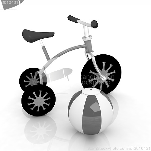 Image of children's bike with colorful aquatic ball