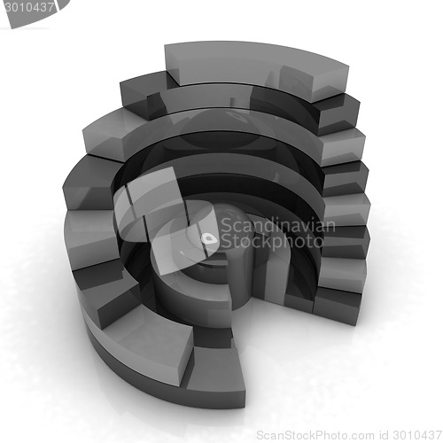Image of Abstract structure with red capsule in the center