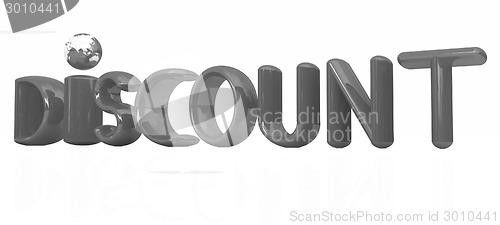 Image of 3d metal text "discount"