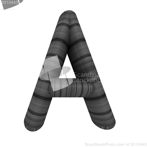 Image of Wooden Alphabet. Letter "A" on a white