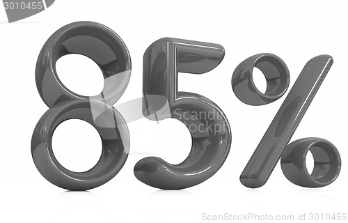 Image of 3d red "85" - eighty-five percent