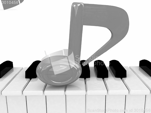 Image of 3d note on a piano