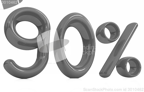 Image of 3d red "90" - ninety percent