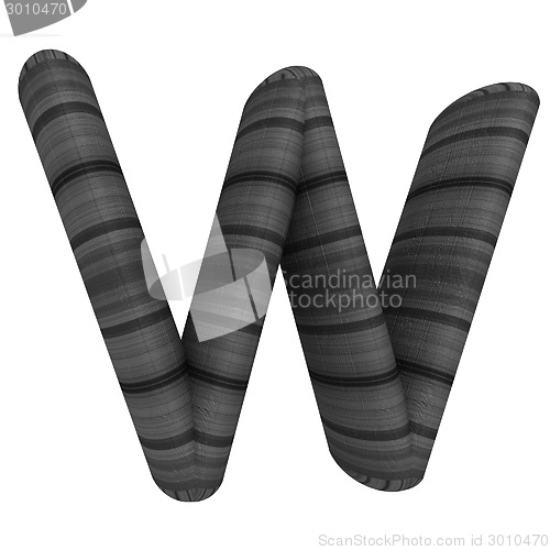 Image of Wooden Alphabet. Letter "W" on a white