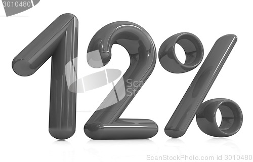 Image of 3d red "12" - twelve percent