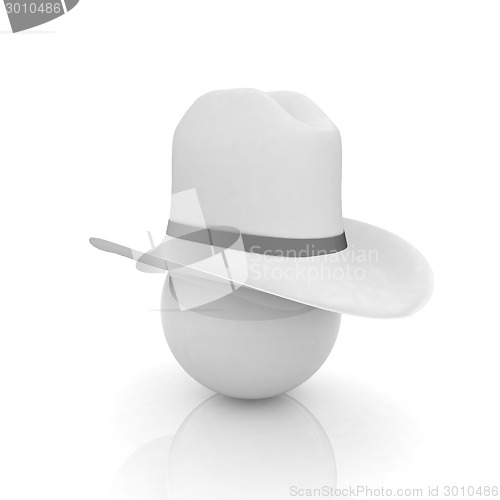 Image of 3d white hat on white ball. Sapport icon