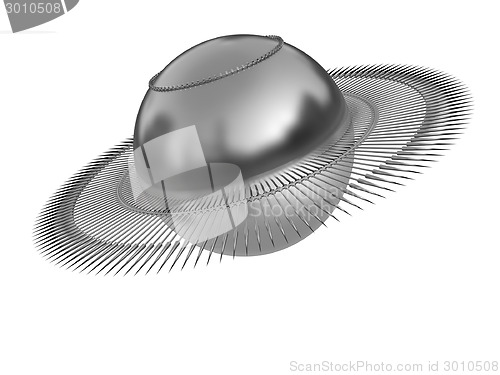 Image of 3d fantastic object with the ball in the middle