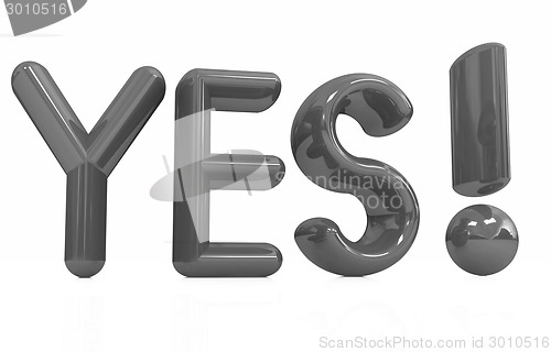 Image of 3d Red text " Yes!"