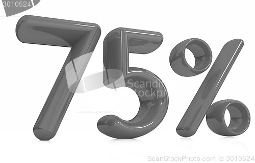 Image of 3d red "75" - Seventy-five percent