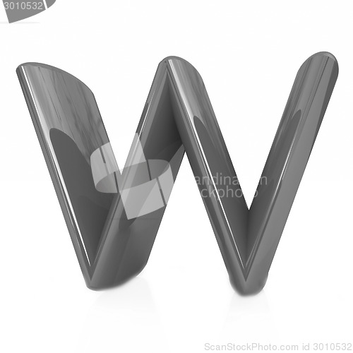 Image of Alphabet on white background. Letter "W"