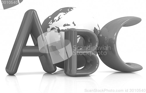 Image of abc text and earth