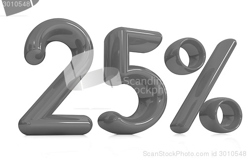 Image of 3d red "25" - twenty five percent