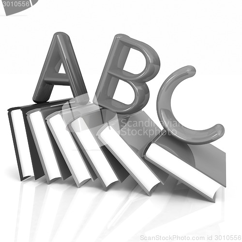 Image of alphabet on a colorful real books