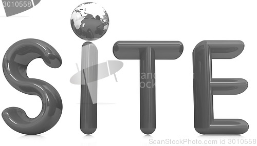 Image of 3d illustration text 'site'