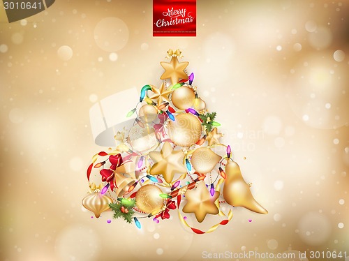 Image of Golden Christmas background. EPS 10