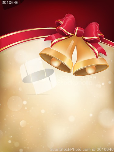 Image of Jingle bells with red ribbon bow. EPS 10