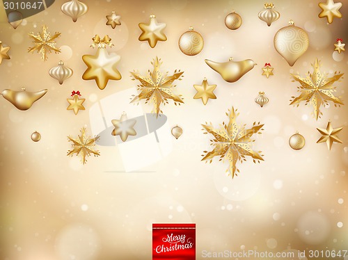 Image of Golden Christmas Decoration. EPS 10