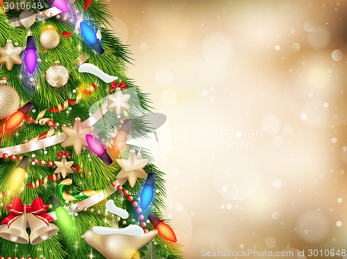 Image of Gold Christmas background. EPS 10