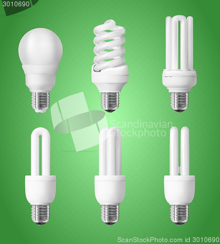 Image of Set of energy saving light bulbs