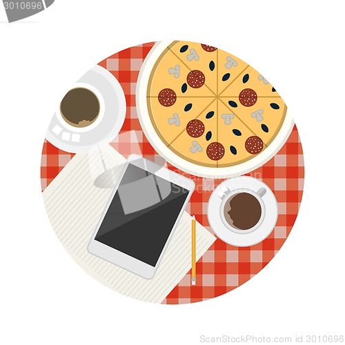 Image of Flat vector icon for business lunch table