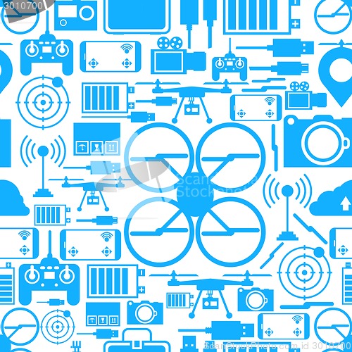 Image of Seamless vector bakground for quadrocopter set