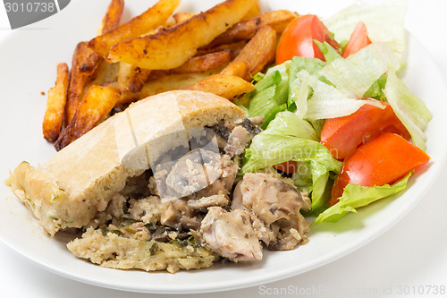 Image of Chicken mushroom pudding meal