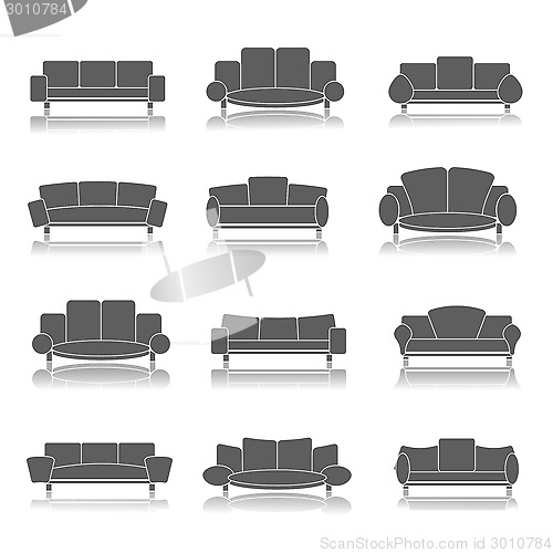 Image of furniture icons set