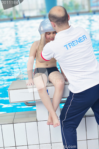 Image of child portrait on swimming pool