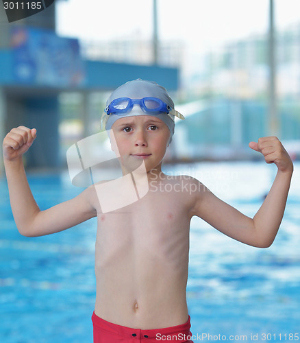 Image of child portrait on swimming pool