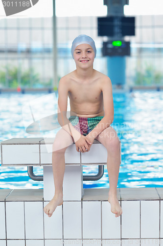 Image of child portrait on swimming pool