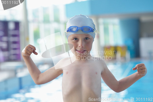 Image of child portrait on swimming pool