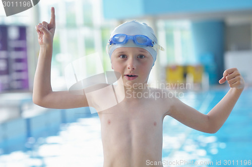 Image of child portrait on swimming pool