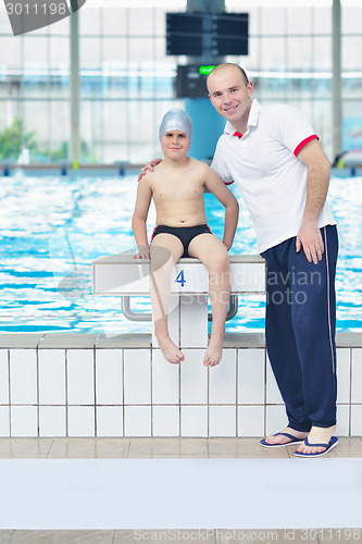 Image of child portrait on swimming pool