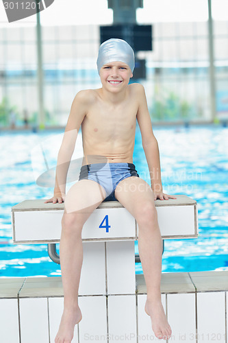 Image of child portrait on swimming pool