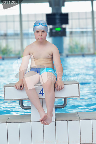 Image of child portrait on swimming pool