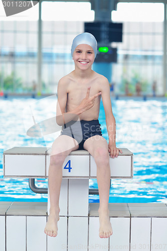 Image of child portrait on swimming pool