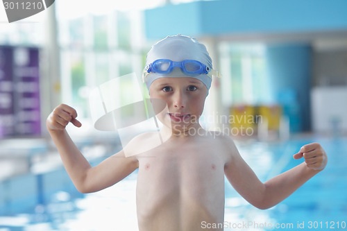 Image of child portrait on swimming pool