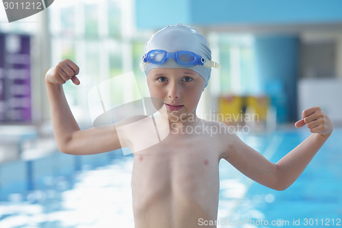 Image of child portrait on swimming pool