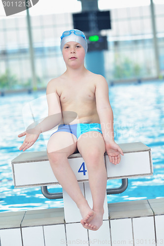 Image of child portrait on swimming pool